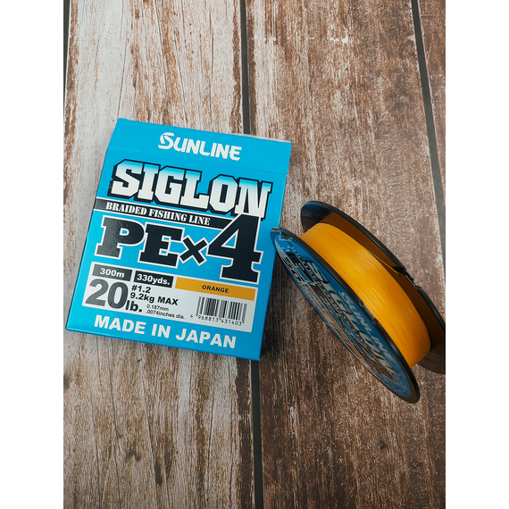Шнур Sunline Siglon PE х4 300m (помаранч.) #1.2/0.187mm 20lb/9.2kg, Діаметр: #1.2/0.187mm, Розмотування: 300m, Колір: помаранчевий, фото , изображение 8