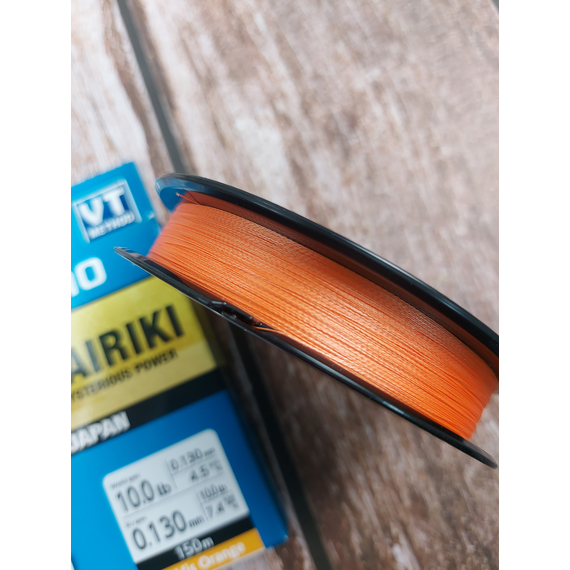 Шнур Shimano Kairiki 4 PE (Hi-Vis Orange) 150m 0.13mm 7.4kg, Діаметр: 0.13mm, Колір: помаранчевий, фото , изображение 10
