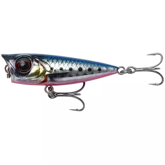 Воблер Savage Gear 3D Minnow Popper F 43mm 2.6g Pink Belly Sardine PHP, Розмір/Вага: 43мм/2.6г, Колір воблера: Pink Belly Sardine PHP, фото 