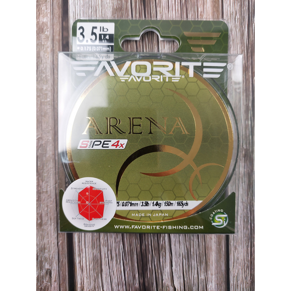 Шнур Favorite Arena PE 4x 150м (silver gray) #0.175/0.071mm 3.5lb/1.4kg, Діаметр: #0.4/0.071mm, Розмотування: 150m, Колір: серый, фото , изображение 2