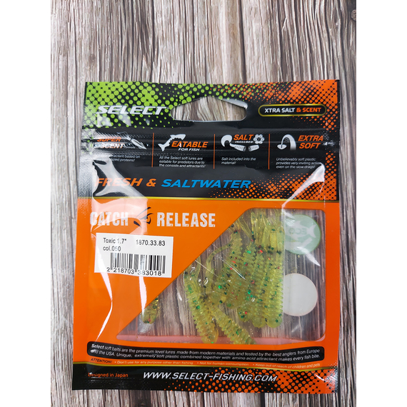 Силікон Select Toxic 1.7" col.050 (8 шт/упак), Довжина силікону: 1.7" (4.2 см), Колір силікону: 050, фото , изображение 4