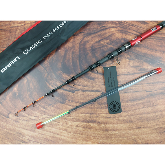 Телескопічний фідер Brain Classic Tele Feeder 3.90m, тест до 160g (+ чохол, пластиковий захист на кільця, три вершинки), Модель: 3.90m, фото , изображение 8
