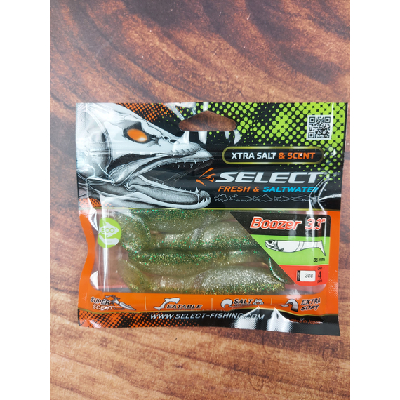 Силикон Select Boozer 3.3" #308 (4 шт/уп), Длина силикона: 3.3" (8.38 см), Расцветка силикона: 308, фото , изображение 5