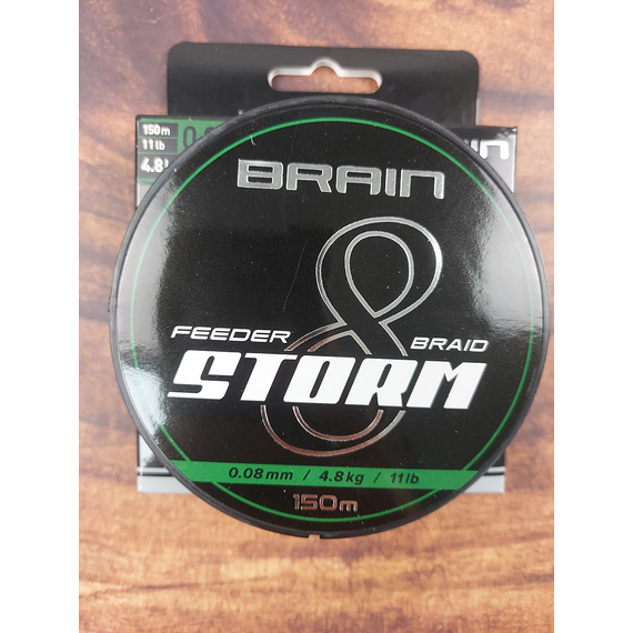 Шнур Brain Storm 8X (green) 150m 0.08mm 11lb/4.8kg, Диаметр: 0.08mm, Выберите цвет: Зелений, фото , изображение 6