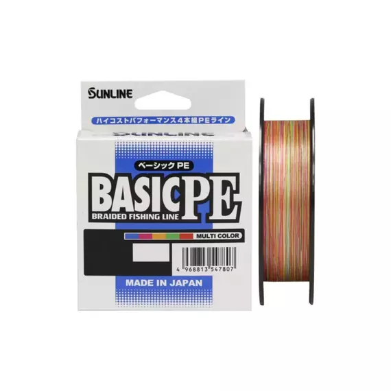 Шнур Sunline Basic PE HG 200m (мульти.) #0.8/0.153mm 12lb/6kg, Діаметр: #0.8/0.153mm, Розмотка: 200m, Колір: мультиколор, фото 