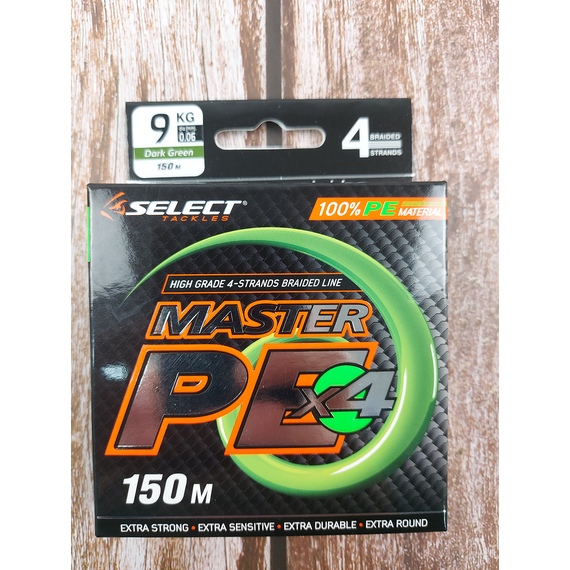 Шнур Select Master PE 150m 0.06мм 9кг темн.-зел., Діаметр: 0.06mm, Розмотування: 150m, Колір: темно-зеленый, фото , изображение 8