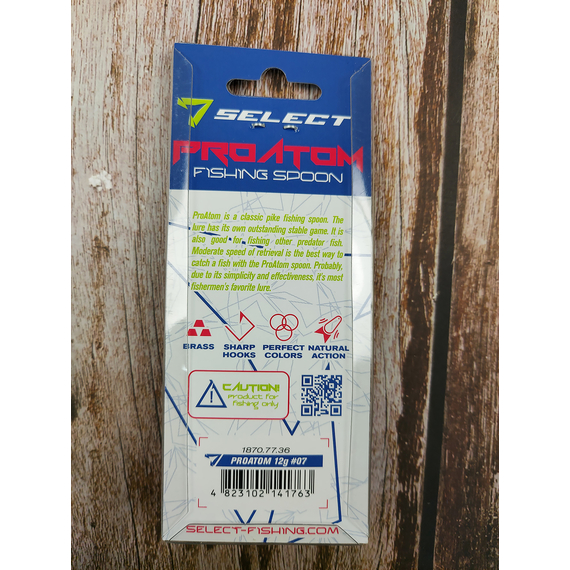 Блешня Select ProAtom 12.0g 59mm #07, Вага блешні: 12г, Колір блешні: 07, фото , изображение 3