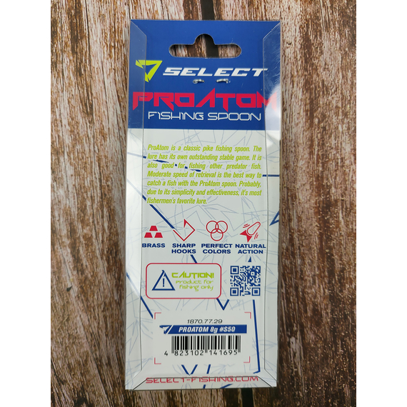 Блешня Select ProAtom 8.0g 54mm S50, Вага блешні: 8г, Колір блешні: S50, фото , изображение 3