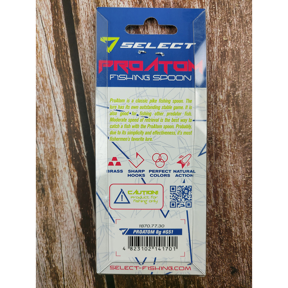 Блешня Select ProAtom 8.0g 54mm S51, Вага блешні: 8г, Колір блешні: S51, фото , изображение 6