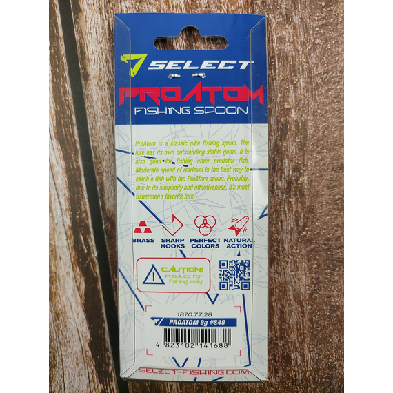 Блешня Select ProAtom 8.0g 54mm S49, Вага блешні: 8г, Колір блешні: S49, фото , изображение 3