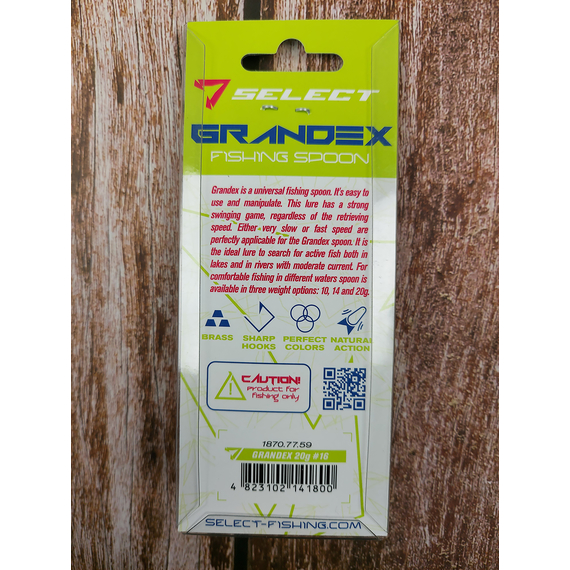 Блешня Select Grandex 20.0g 63mm #16, Вага блешні: 20г, Колір блешні: 16, фото , изображение 4