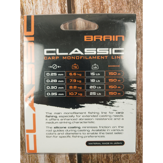 Жилка Brain Classic Carp Line 150m 0,28mm 7,9kg 18lb Solid orange, Діаметр: 0.28, Розмотування: 150, Колір: Solid orange, фото , изображение 5