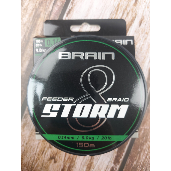 Шнур Brain Storm 8X (green) 150m 0.14mm 20lb/9.0kg, Диаметр: 0.14mm, Выберите цвет: Зелений, фото , изображение 5