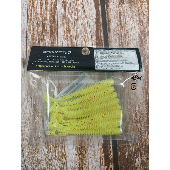 Силікон Keitech Swing Impact 2.5" (10 шт/упак), колір:pal#01 chartreuseredflake, Довжина силікону: 2.5" (6.3 см), Колір силікону: PAL#01 Chartreuse Red Flake, фото , изображение 3