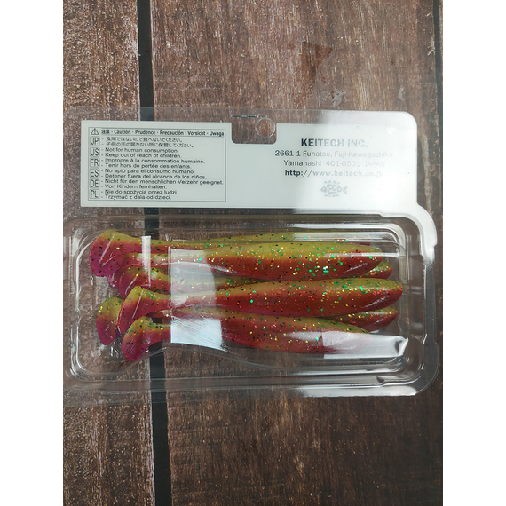 Силікон Keitech Easy Shiner 4.5" (6 шт/уп),, колір: ea#18 mystic lime chart, Довжина силікону: 4.5" (11.4 см), Колір силікону: EA#18 Mystic Lime Chart, фото , изображение 4