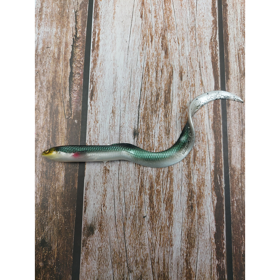 Силикон Savage Gear 3D Real Eel Loose Body 150mm 12.0g Green Silver (поштучно), Длина силикона: 150mm, Расцветка силикона: Green Silver, фото , изображение 2