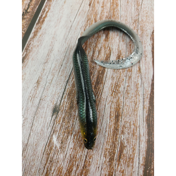 Силикон Savage Gear 3D Real Eel Loose Body 150mm 12.0g Green Silver (поштучно), Длина силикона: 150mm, Расцветка силикона: Green Silver, фото , изображение 5
