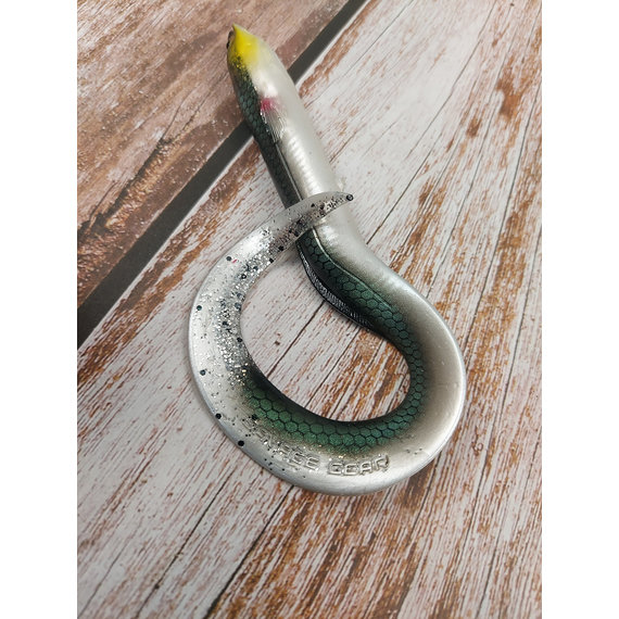 Силикон Savage Gear 3D Real Eel Loose Body 150mm 12.0g Green Silver (поштучно), Длина силикона: 150mm, Расцветка силикона: Green Silver, фото , изображение 4