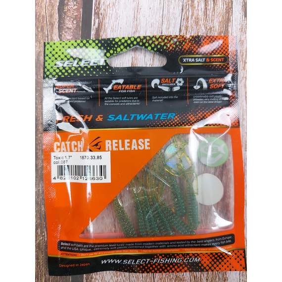 Силікон Select Toxic 1.7" col.087 (8 шт/упак), Довжина силікону: 1.7" (4.2 см), Колір силікону: 087, фото , изображение 4