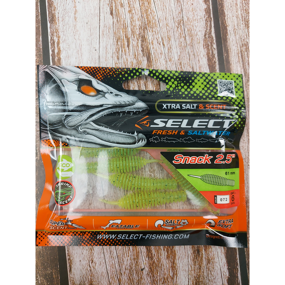 Силикон Select Snack 2.5" col.072 (6 шт/пак), Длина силикона: 2.5" (6.1 см), Расцветка силикона: 072, фото , изображение 4