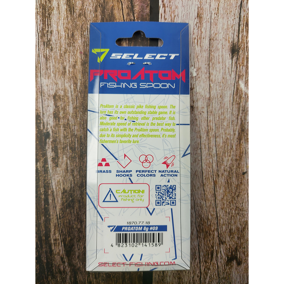 Блешня Select ProAtom 8.0g 54mm #09, Вага блешні: 8г, Колір блешні: 09, фото , изображение 3