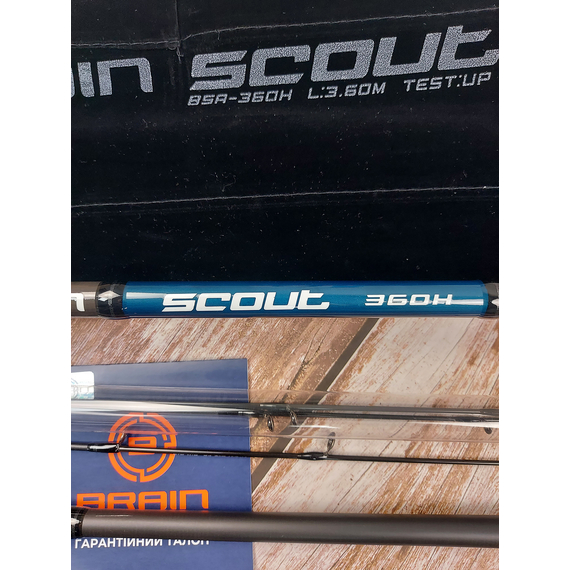 Вудлище фідерне Brain Scout 3.6m H max 120g, Модель: 3.6m 120g, фото , изображение 5