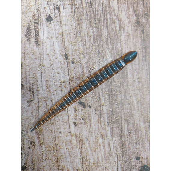 Силикон Keitech Custom Leech 3" (10 шт/упак) ц:111 cinnamonpp./blueneon, Длина силикона: 3" (7.6 см), Расцветка силикона: 111C Cinnamon PP/Blue Neon, фото , изображение 5