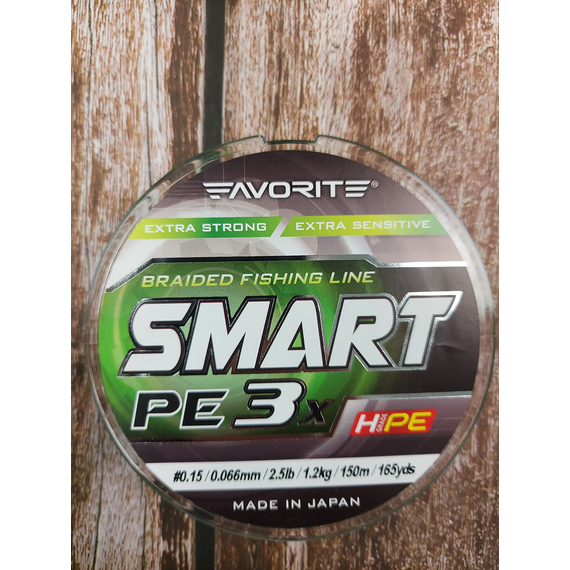 Шнур Favorite Smart PE 3x 150м (l.green) #0.15/0.066mm 2.5lb/1.2kg, Диаметр: #0.15/0.066mm, Выберите цвет: зеленый, фото , изображение 4