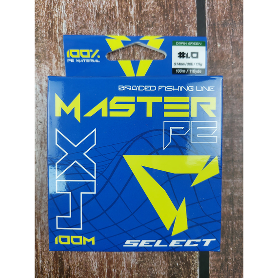 Шнур Select Master PE 100m (темн.-зел.) 0.14мм 17кг, Диаметр: 0.14mm, Размотка: 100m, Выберите цвет: темно-зеленый, фото , изображение 6