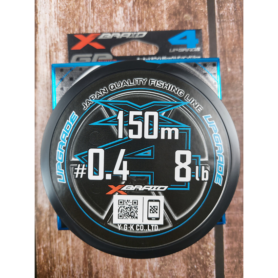 Шнур YGK X-Braid Upgrade X4 150m #0.4/0.104mm 8Lb/3.6kg, Діаметр: #0.4/0.104mm, Розмотування: 150m, фото , изображение 7