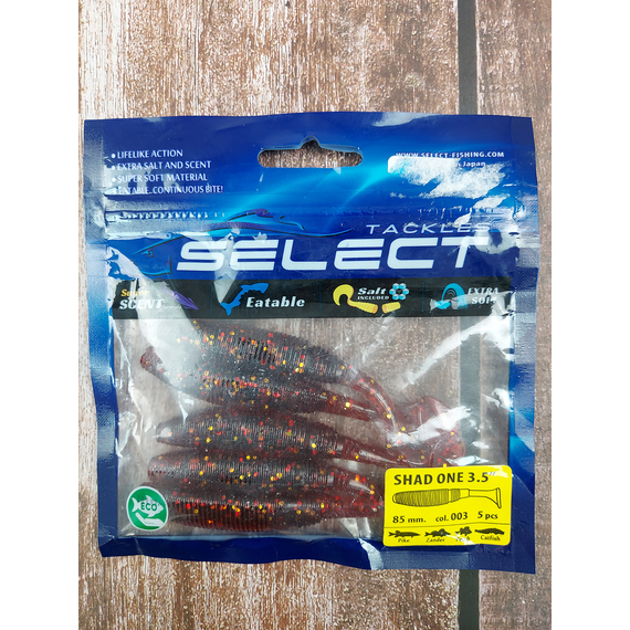 Силікон Select Shad One 3.5" col.003 (5 шт/упак), Довжина силікону: 3.5" (8.89 см), Колір силікону: 003, фото , изображение 2