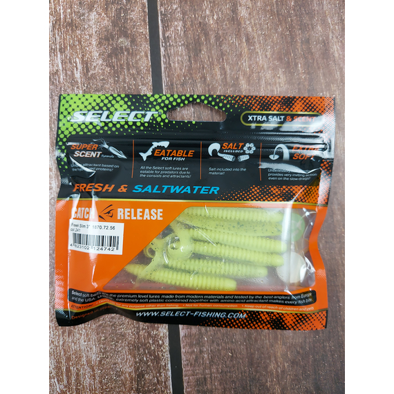 Силикон Select Freek Slim 3" #241 (7 шт/уп), Длина силикона: 3" (7.62 см), Расцветка силикона: 241, фото , изображение 4