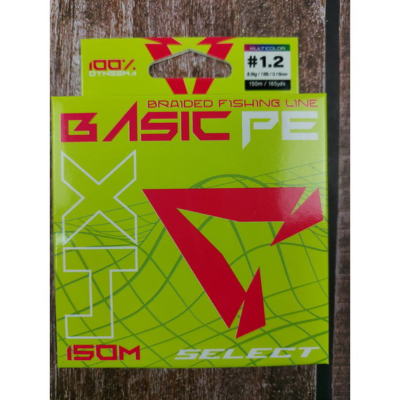 Шнур риболовний Select Basic PE 150m, 0.16mm, 18Lb/8.3kg, колір: різнобарвний, Діаметр: 0.16mm, Розмотування: 150m, Колір: мультиколор, фото , изображение 2