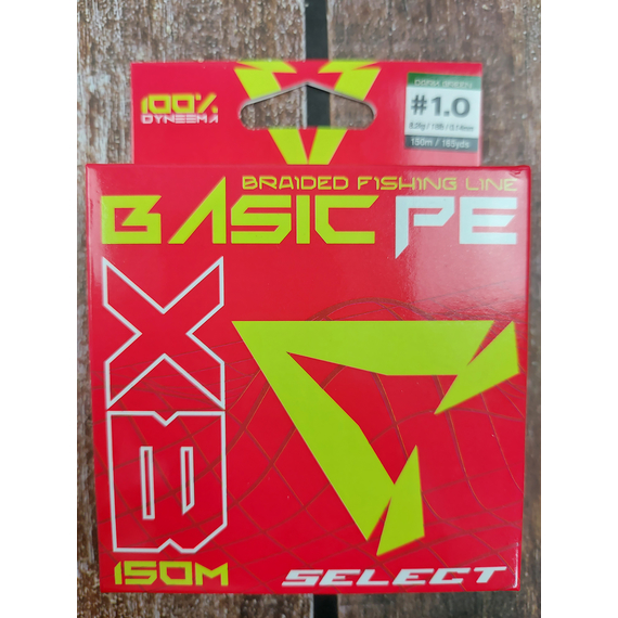 Шнур Select Basic PE 8x 150m (темн-зел.) #1.0/0.14mm 18lb/8.2kg, Діаметр: 0.14mm, Розмотування: 150m, Колір: темно-зеленый, фото , изображение 2