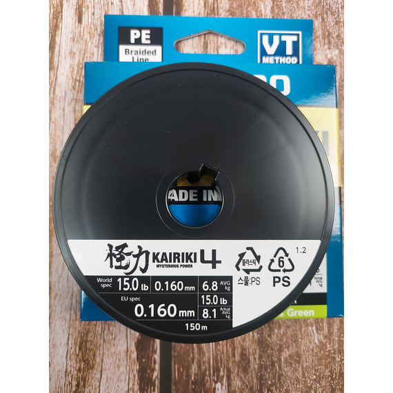 Шнур Shimano Kairiki 4 PE (Mantis Green) 150m 0.16mm 8.1kg, Діаметр: 0.16mm, Колір: салатовий, фото , изображение 7