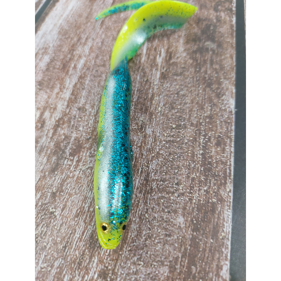 Силікон Savage Gear 3D Real Eel Loose Body 150mm 12.0g Green Yellow Glitter (поштучно), Довжина силікону: 150mm, Колір силікону: Green Yellow Glitter, фото , изображение 4