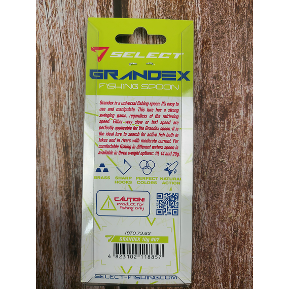 Блешня Select Grandex 10.0g 63mm #07, Вага блешні: 10г, Колір блешні: 07, фото , изображение 3