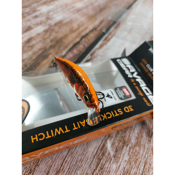 Воблер Savage Gear 3D Sticklebait Twitch S 45mm 4.0g Fluo Orange Copper, Розмір/Вага: 45мм/4г, Колір воблера: Fluo Orange Copper, фото , изображение 7