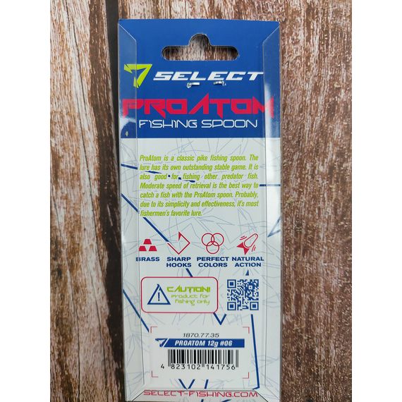 Блешня Select ProAtom 12.0g 59mm #06, Вага блешні: 12г, Колір блешні: 06, фото , изображение 4