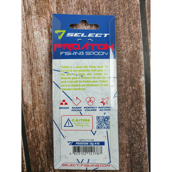 Блешня Select ProAtom 12.0g 59mm #10, Вага блешні: 12г, Колір блешні: 10, фото , изображение 4