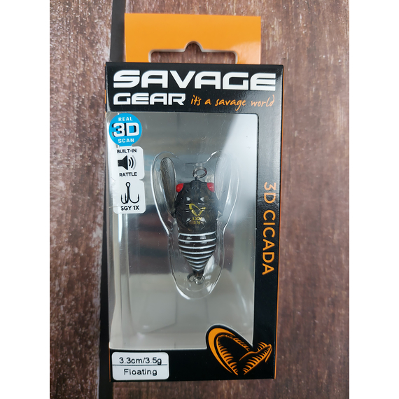 Воблер цикада Savage Gear 3D Cicada F 33mm 3.5g Black, Розмір/Вага: 33мм/3.5г, Колір воблера: Black, фото , изображение 4