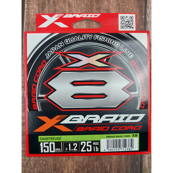 Шнур YGK X-Braid Braid Cord X8 150m #1.2/0.185mm 25lb/11.2kg, Діаметр: #1.2/0.185mm, фото , изображение 2