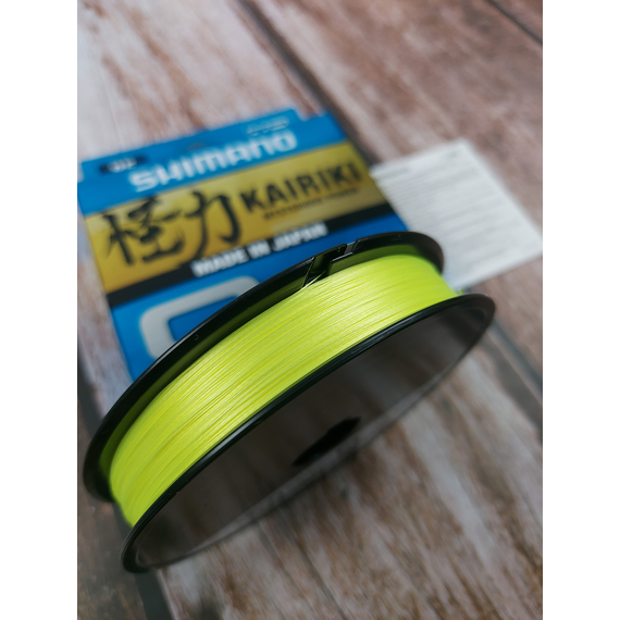 Шнур Shimano Kairiki 8 PE 150m 0.20mm 17.1kg (Japan), Діаметр: 0.20mm, Розмотування: 150m, Колір: желтый, фото , изображение 9