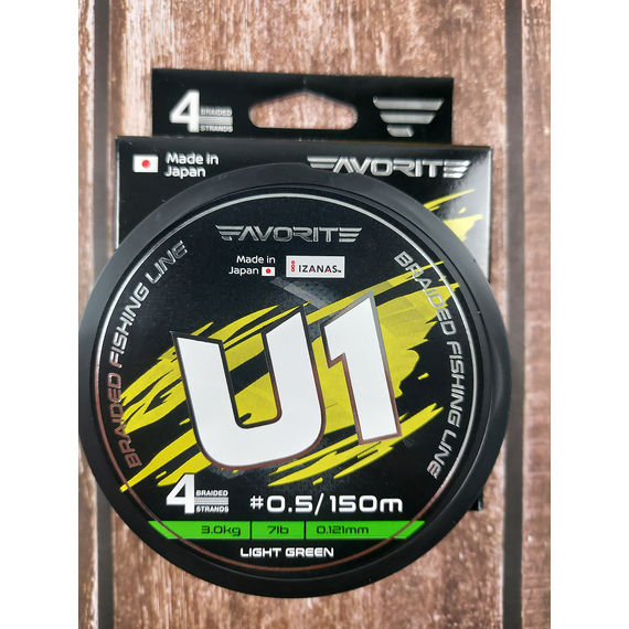 Шнур Favorite U1 PE 4x 150m (light green) #0.5/0.121mm 7lb/3.0kg, Діаметр: #0.5/0.121mm, Розмотування: 150, Колір: салатовий, фото , изображение 10