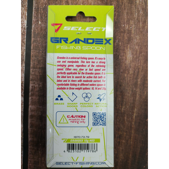 Блешня Select Grandex 10.0g 63mm #03, Вага блешні: 10г, Колір блешні: 03, фото , изображение 3