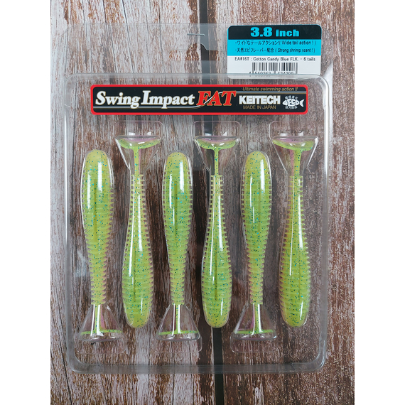Силікон Keitech Swing Impact FAT 3.8" (6 шт/уп), колір:ea#16 cotton candy blue f, Довжина силікону: 3.8" (9.7 см), Колір силікону: ea#16 cotton candy blue f, фото , изображение 3