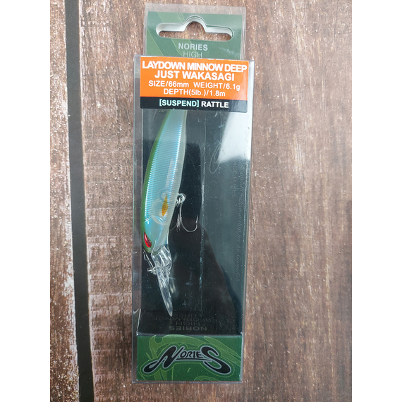 Воблер Nories Laydown Minnow Deep Just Wakasagi SP 66mm 6.1g BR-322, Цвет воблера: BR-322, фото , изображение 2