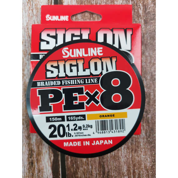 Шнур Sunline Siglon PE х8 150m (помаранч.) #1.2/0.187mm 20lb/9.2kg, Діаметр: #1.2/0.187mm, Колір: оранжевый, фото , изображение 6