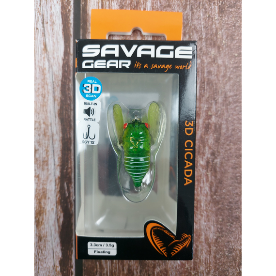 Воблер цикада Savage Gear 3D Cicada F 33mm 3.5g Green, Розмір/Вага: 33мм/3.5г, Колір воблера: Green, фото , изображение 4
