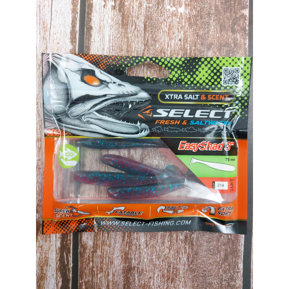 Силікон Select Easy Shad 3" #314 (5 шт / уп), Довжина силікону: 3" (7.62 см), Колір силікону: 314, фото , изображение 3